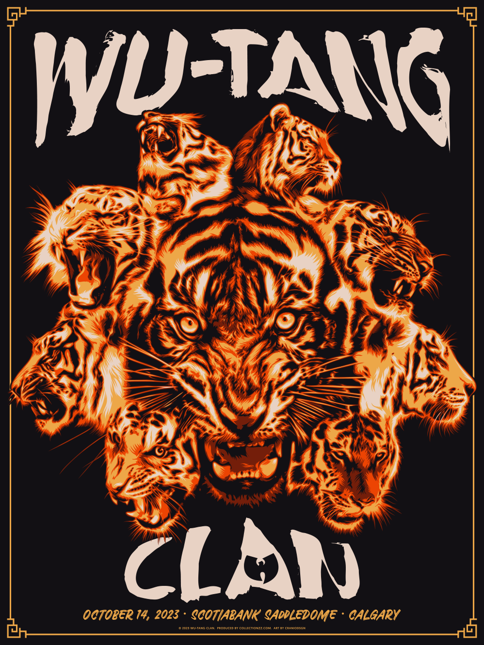 Wu-Tang Clan October 14, 2023, Calgary, Canada Print Illustrated by CRANIODSGN