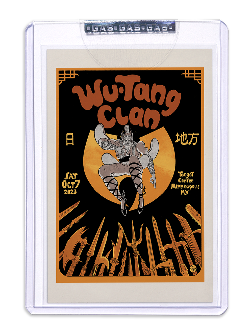GAS Wu-Tang Clan October 7, 2023, Minneapolis, MN Trading Card Illustrated by Bruno Seelig