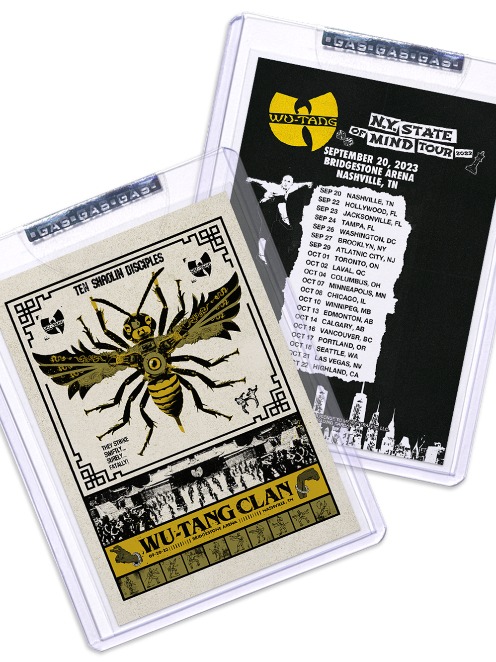 GAS Wu-Tang Clan September 20, 2023, Nashville, TN Trading Card Illustrated by The Silent Giants