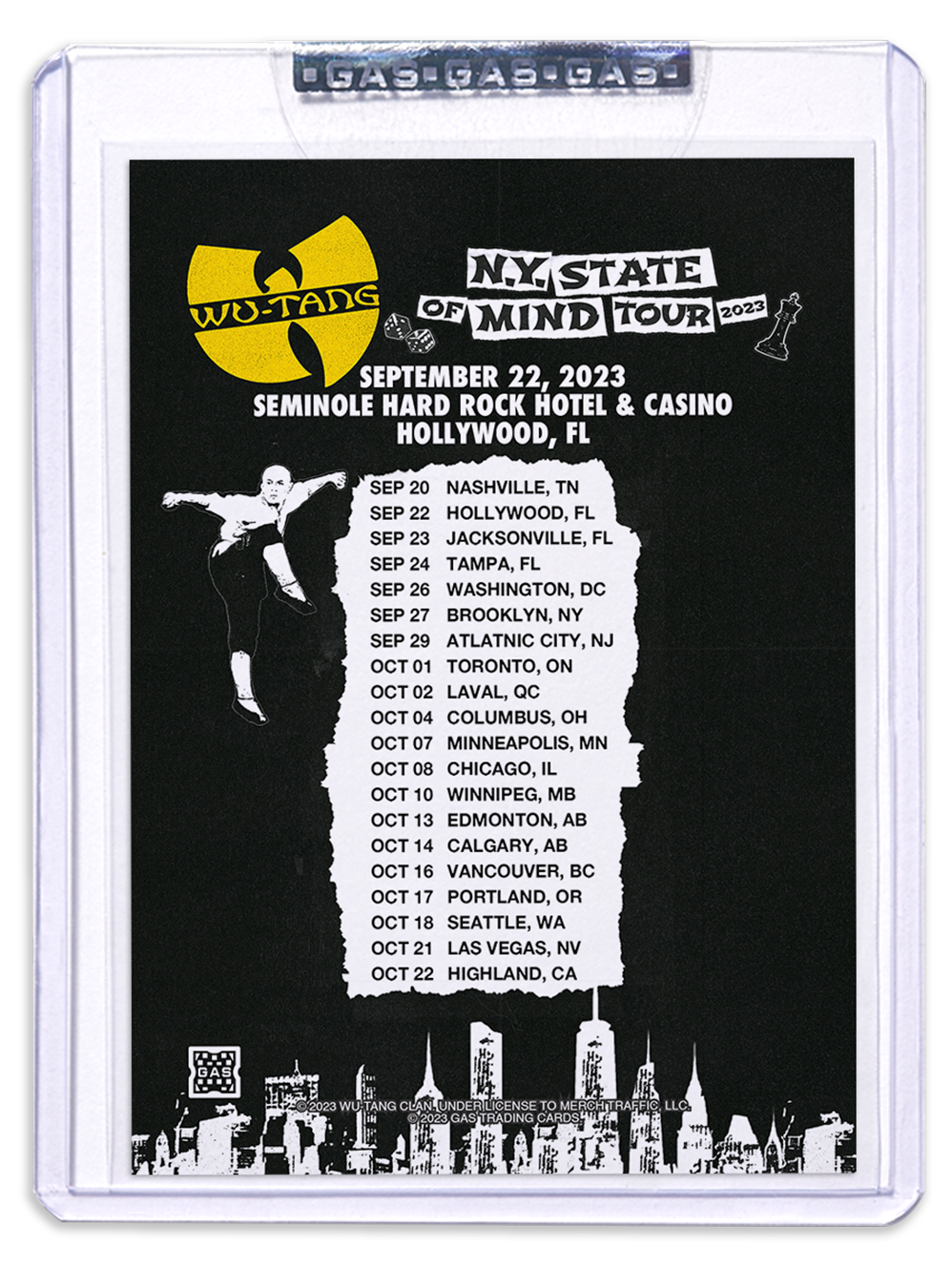 GAS Wu-Tang Clan September 22, 2023, Hollywood, FL Trading Card Illustrated by Lauren YS