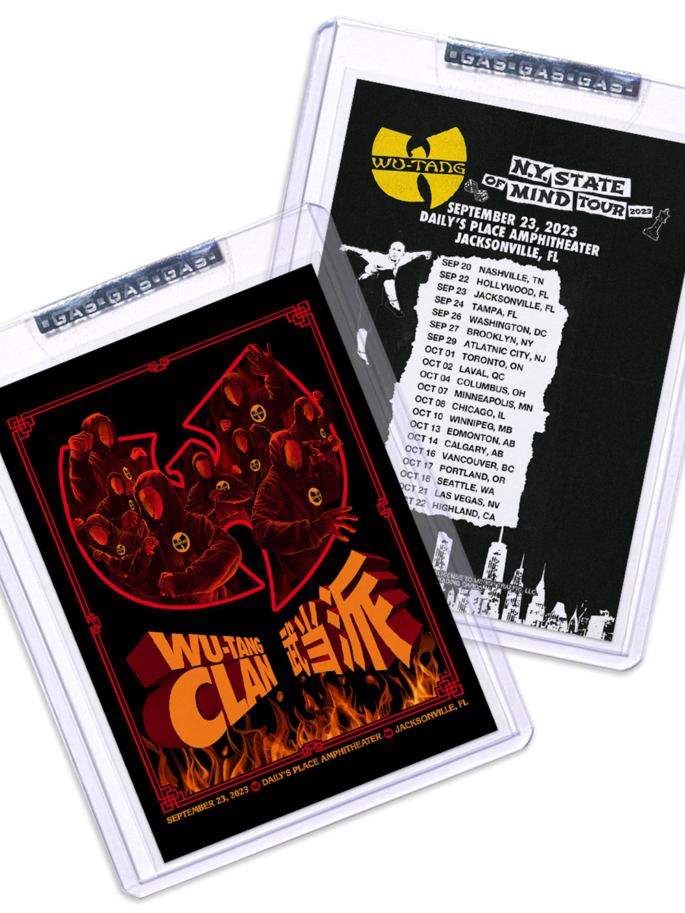 GAS Wu-Tang Clan September 23, 2023, Jacksonville, FL Trading Card Illustrated by Garreth Gibson