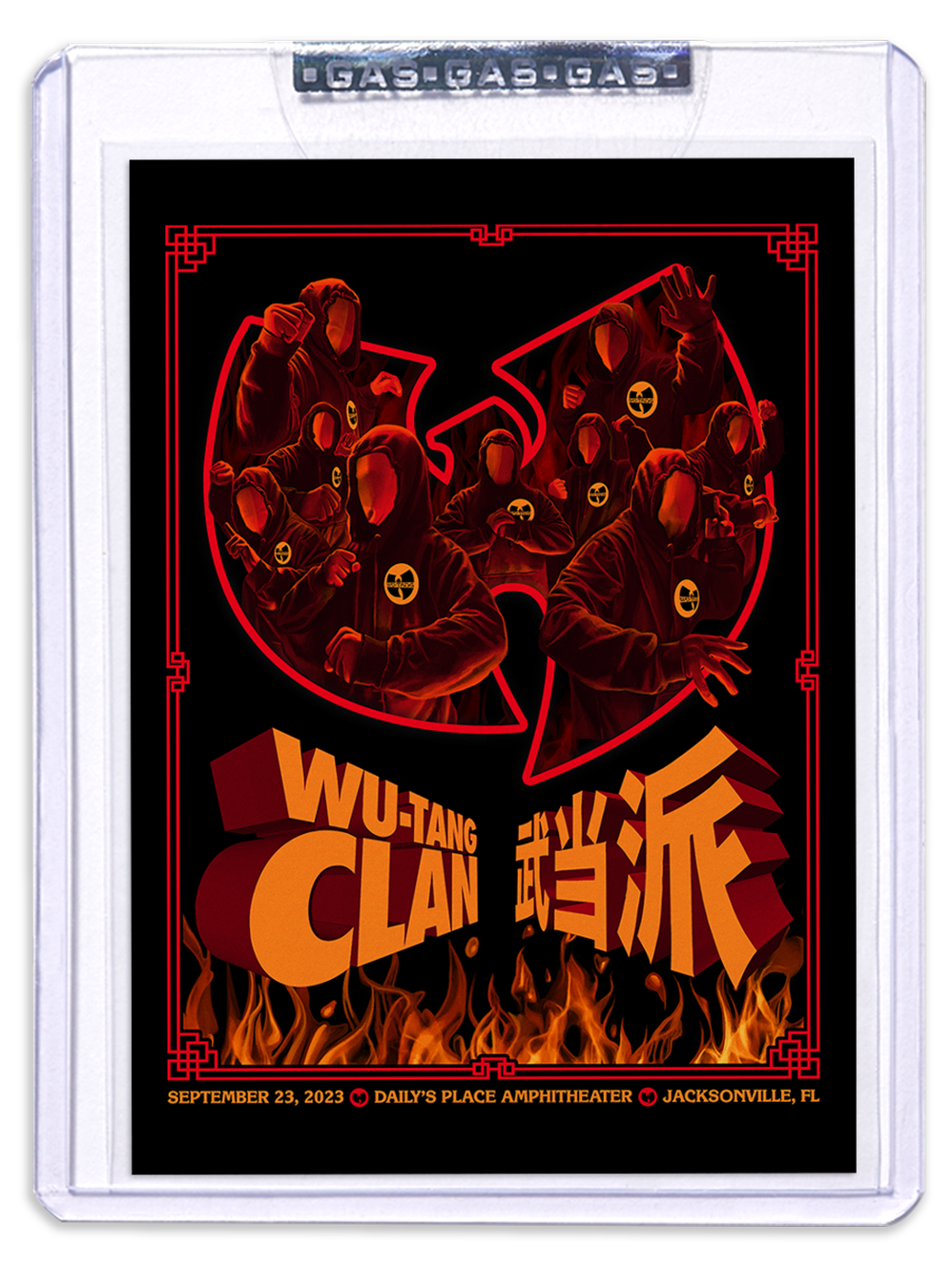 GAS Wu-Tang Clan September 23, 2023, Jacksonville, FL Trading Card Illustrated by Garreth Gibson