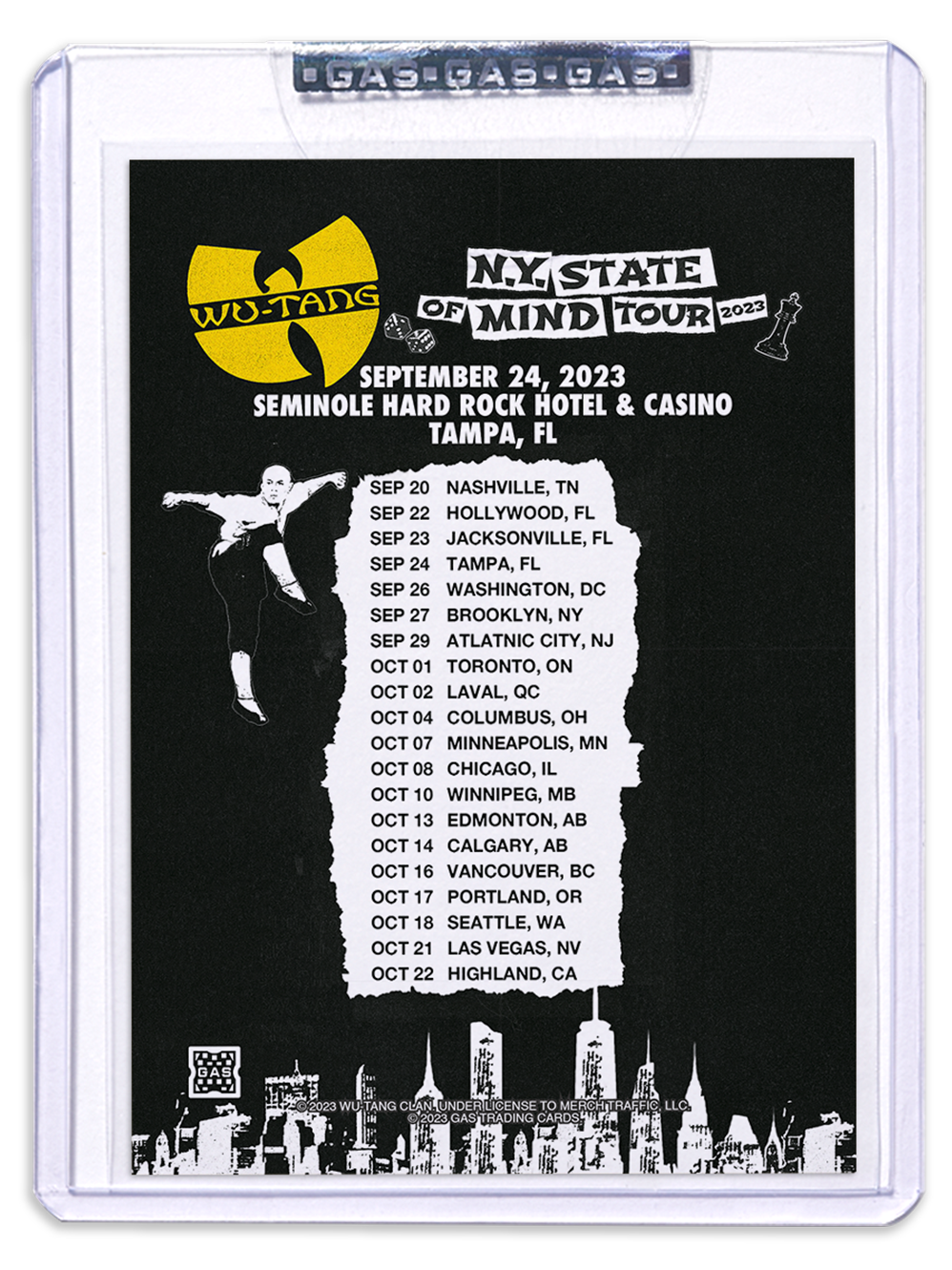 GAS Wu-Tang Clan September 24, 2023, Tampa, FL Trading Card Illustrated by Gian Galang