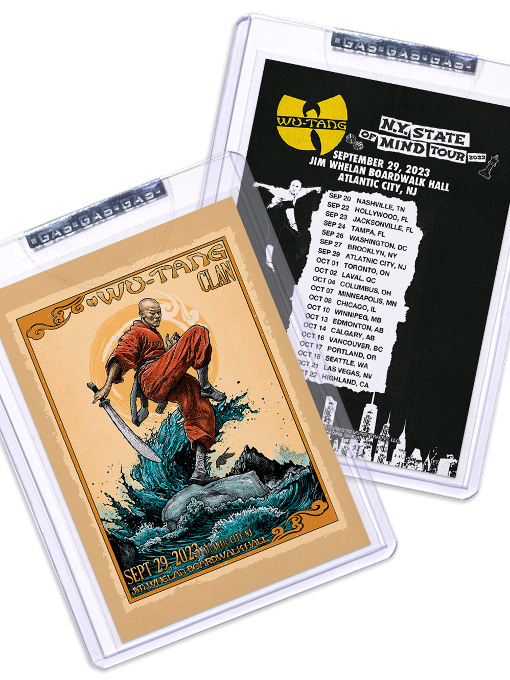 GAS Wu-Tang Clan September 29, 2023, Atlantic City, NJ Trading Card Illustrated by Serpent Tusk Studio