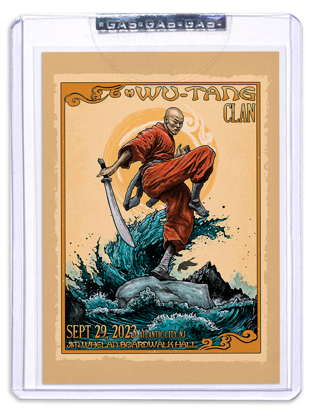 GAS Wu-Tang Clan September 29, 2023, Atlantic City, NJ Trading Card Illustrated by Serpent Tusk Studio