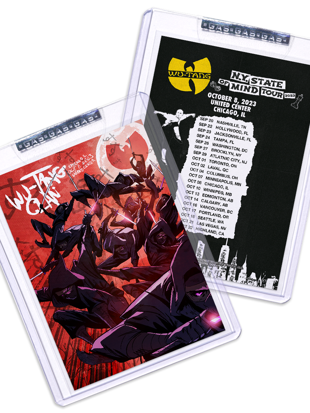 GAS Wu-Tang Clan October 8, 2023, Chicago, IL Trading Card Illustrated by Sanford Greene