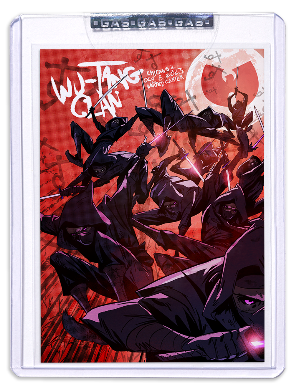 GAS Wu-Tang Clan October 8, 2023, Chicago, IL Trading Card Illustrated by Sanford Greene