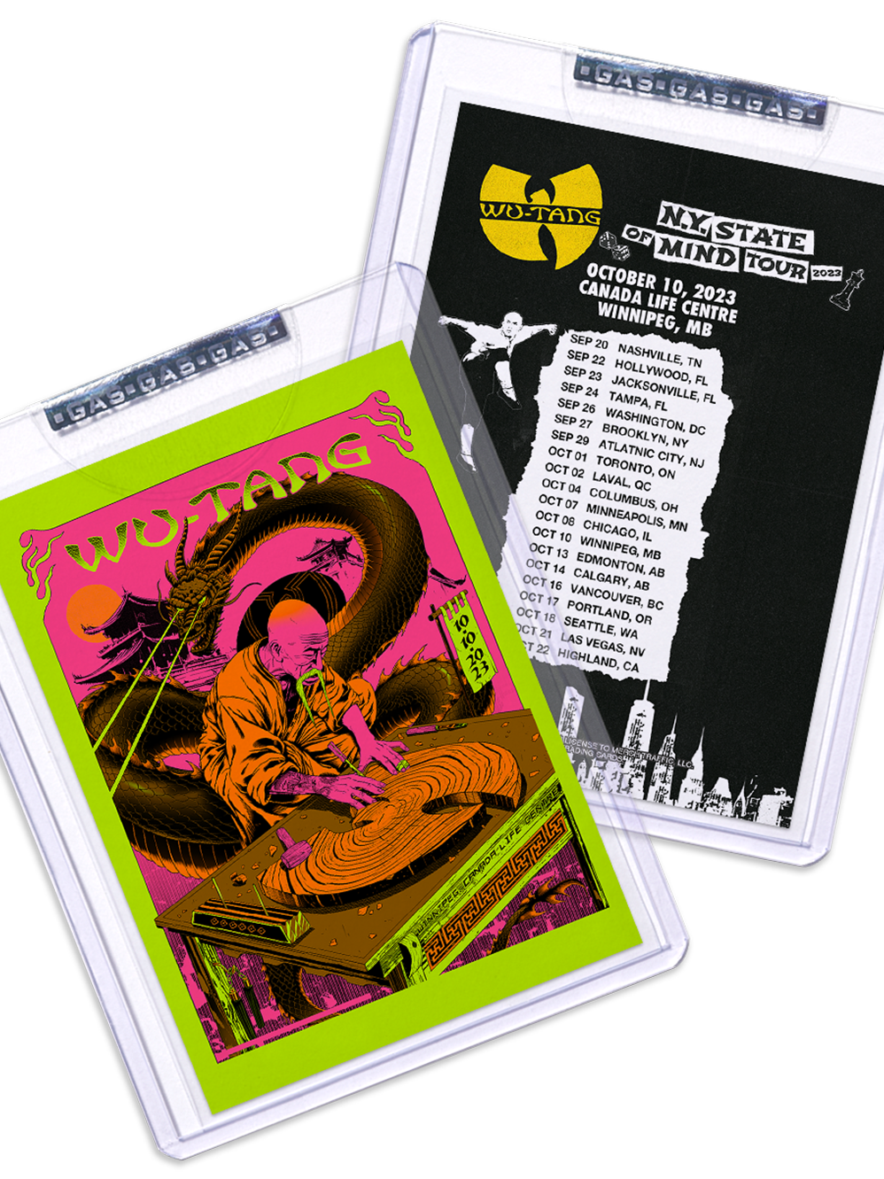 GAS Wu-Tang Clan October 10, 2023, Winnipeg, MB Trading Card Illustrated by TKS Lowskill