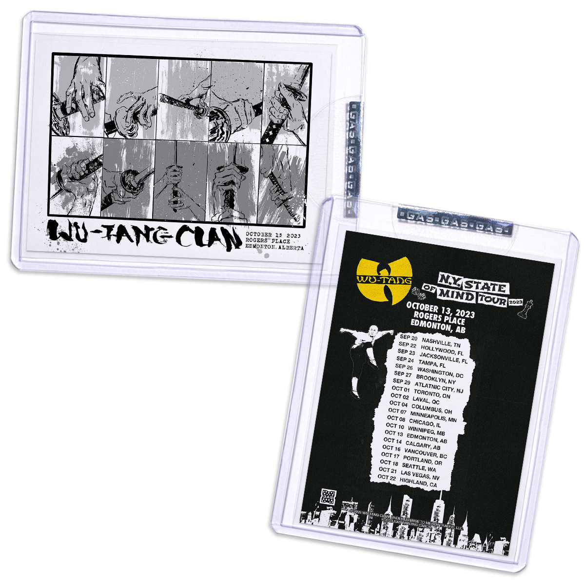 GAS Wu-Tang Clan October 13, 2023, Edmonton, AB Trading Card Illustrated by Ryan Mowry