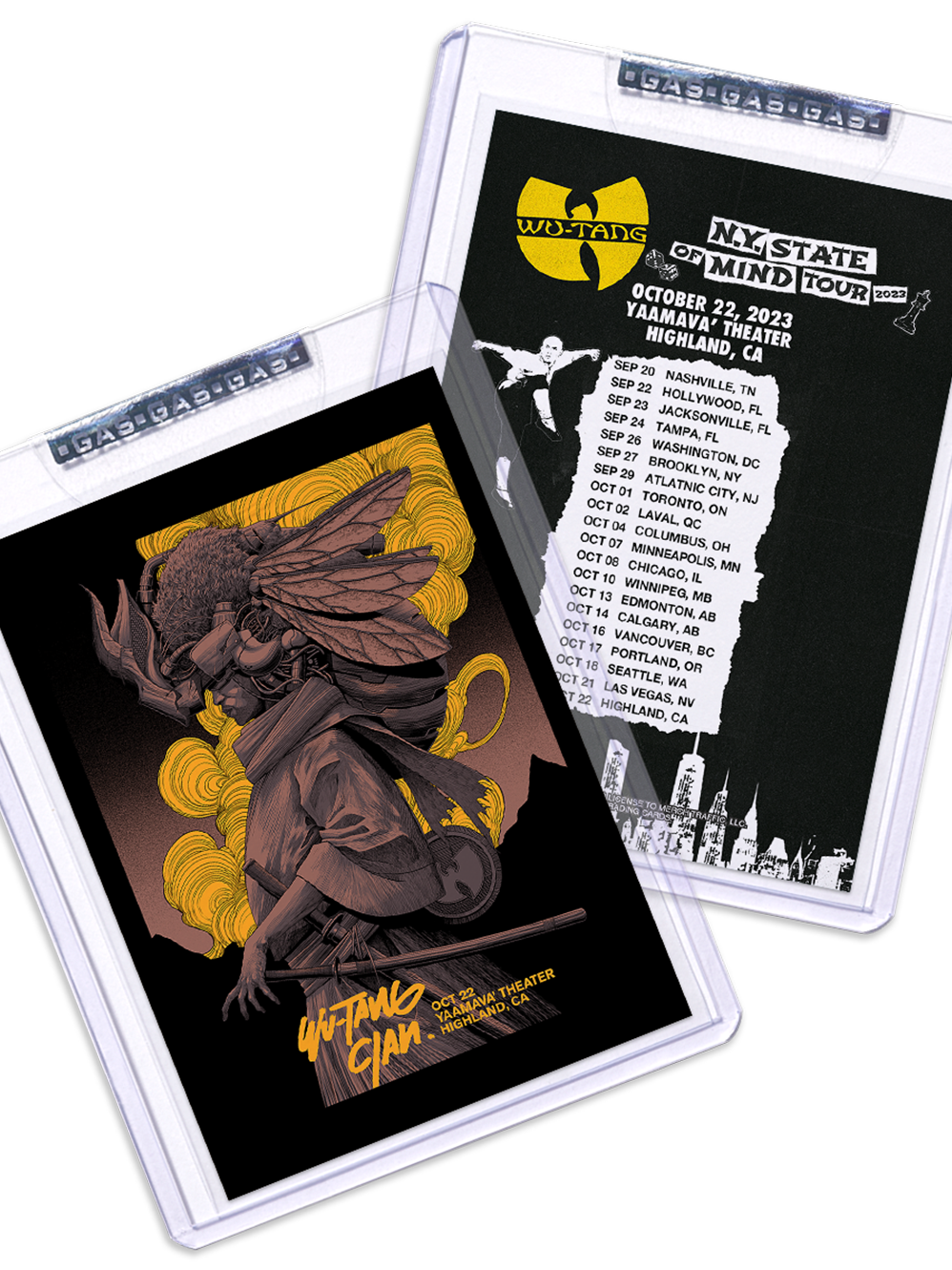 GAS Wu-Tang Clan October 22, 2023, Highland, CA Trading Card Illustrated by Ian Permana