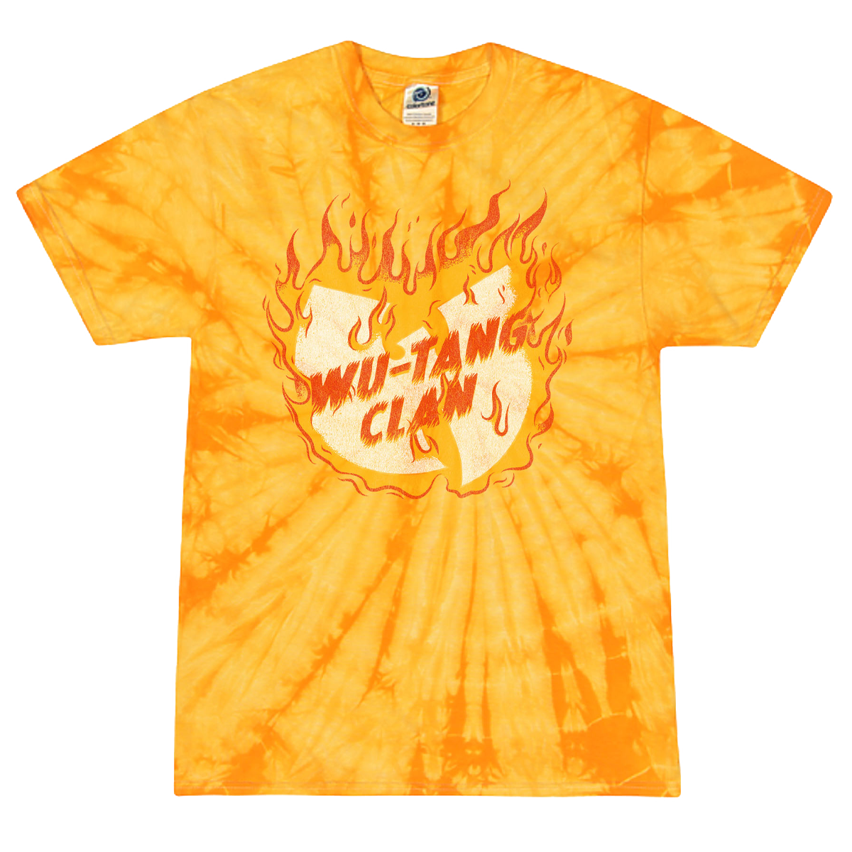 Flames Logo T-shirt - Gold Tie Dye