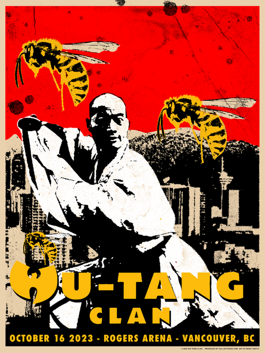 Wu-Tang Clan October 16, 2023, Vancouver, BC Screen Print Poster Illustrated by Marly McFly