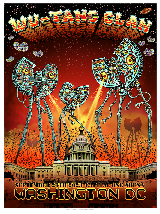 Wu-Tang Clan September 26, 2023, Washington, DC Variant Edition Screen Print Poster Illustrated by Emek