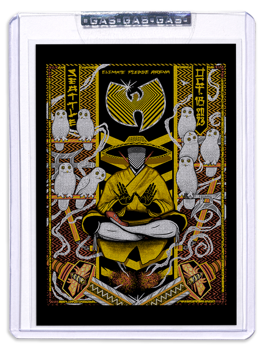 GAS Wu-Tang Clan October 18, 2023, Seattle, WA Trading Card Illustrated by Brad Klausen