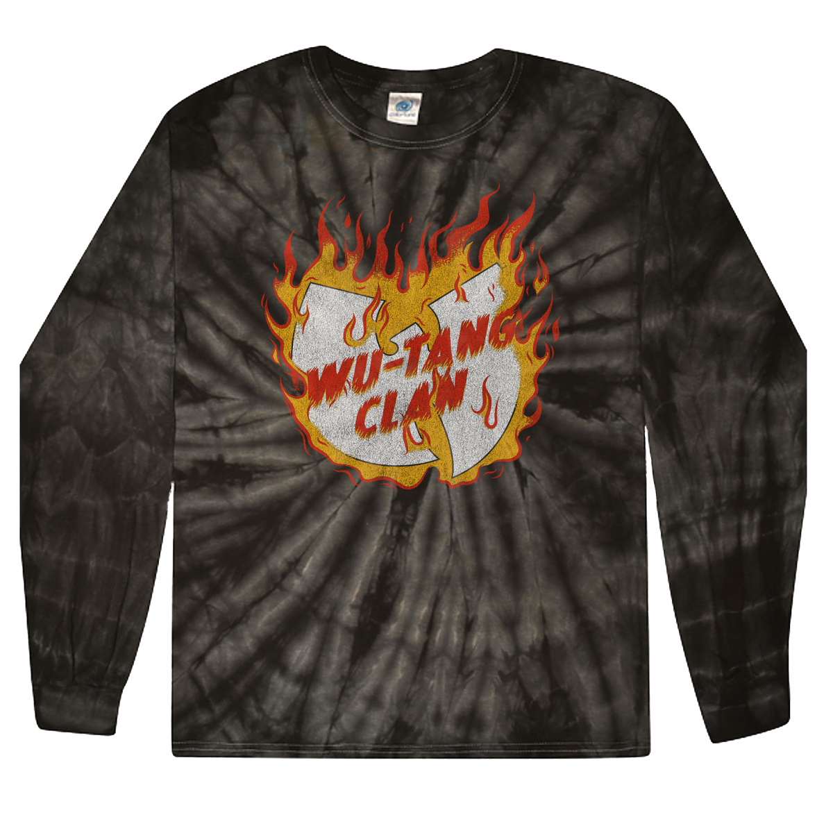 Flames Logo Long Sleeve Shirt - Black Tie Dye